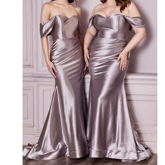 Dusty Rose Off the Shoulder Gown - Picture 1 of 2